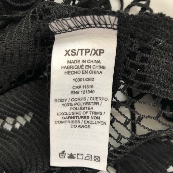 Dynamite woman’s festival black lace fringe crop top brand new with tag size XS - Picture 7 of 12